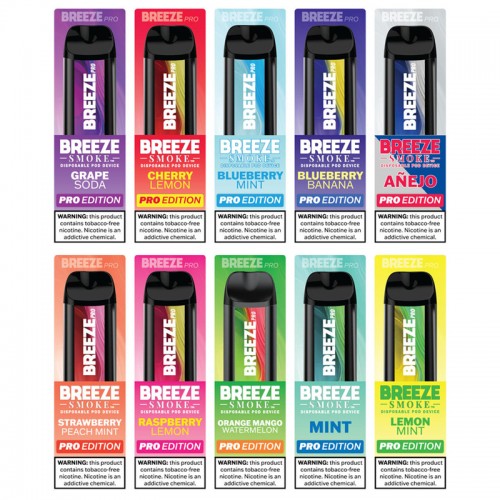 BREEZE SMOKE PRO 2000 PUFFS T.F.N DISPOSABLE VAPE 10CT/DISPLAY